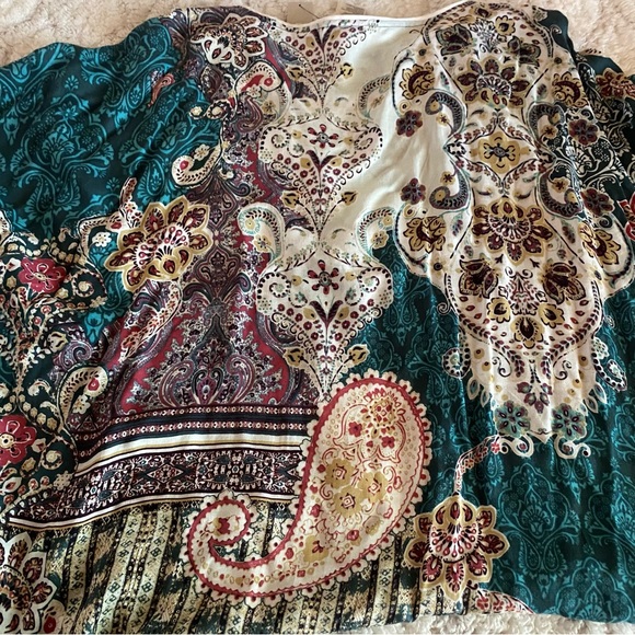 Chicos Moroccan Dreams Poncho Top Womens Small/ Medium Green Multi Shirt NEW - Picture 8 of 8